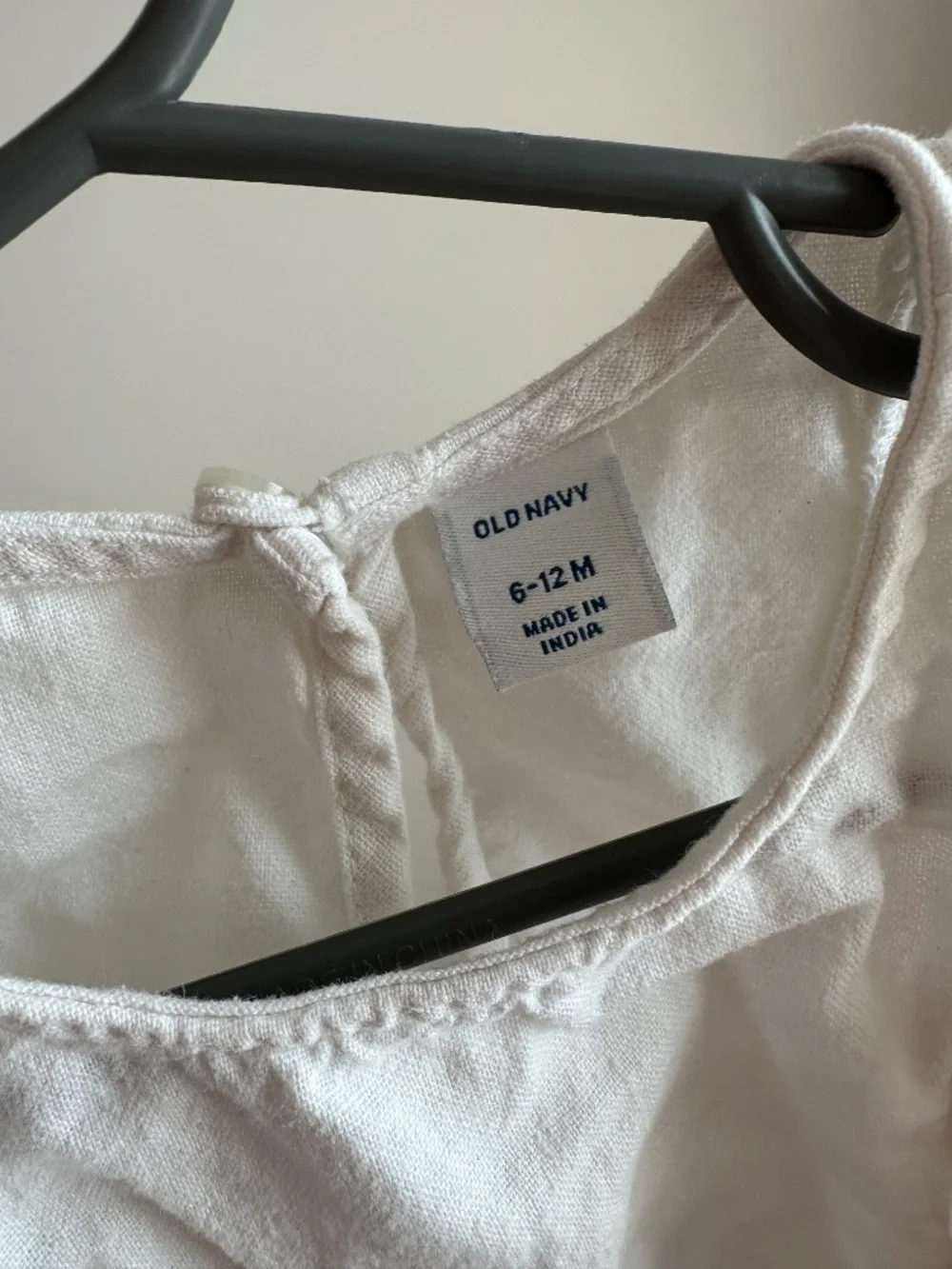 Baby Girl Flutter Sleeve Top White Linen Boho